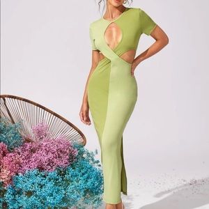 Green cutout dress